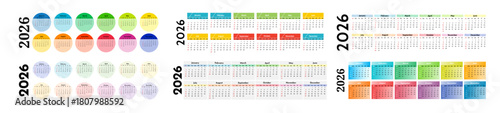 Calendar for 2026 isolated on a white background
