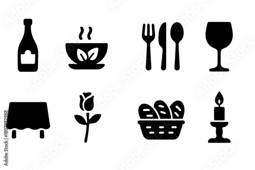 Security and protection silhouette icon set. Safety, lock, privacy icons collection