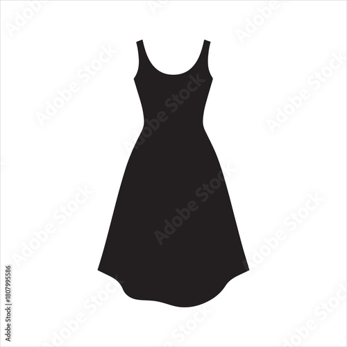 Elegant Black Dress Silhouette for Fashion Design and Clothing Industry Websites and Fashion Blogs A Simple Yet Stylish Garment Illustration