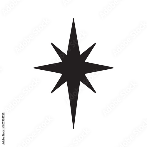 Elegant black starburst vector design isolated on white background for graphic and web designers using minimal design elements silhouette