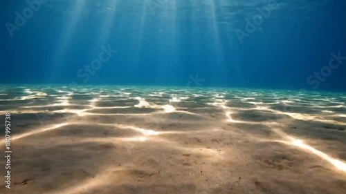 Underwater Serenity Sunbeams Dancing on the Ocean Floor.