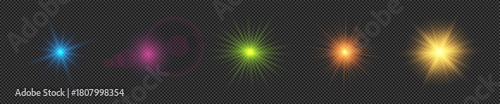 Set of light effects of lens flares