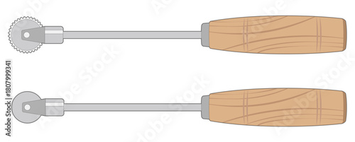 Vector illustration of a beekeeping tool, honeycomb roller, isolated on a white background. Ideal for agricultural and hobbyist themes.