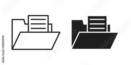 File icon with thin line and flat web symbol on white background