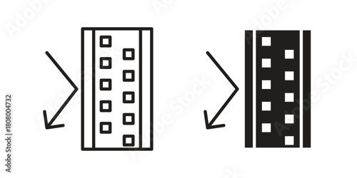 Insulation icon with thin line and flat web symbol on white background