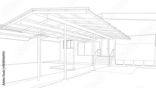 3D illustration of building project