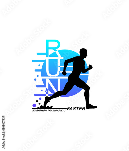 Run Faster,New York Tee Graphic Design Vector illustration