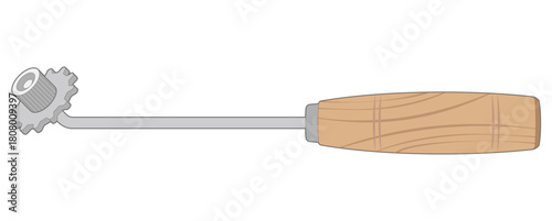 Vector illustration of a beekeeping tool, honeycomb roller, isolated on a white background. Ideal for agricultural and hobbyist themes.
