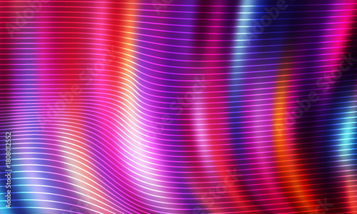 A dynamic abstract background featuring vivid neon colors, flowing wave lines, and soft gradient glow. Ideal for technology, entertainment, or design projects seeking energy,
