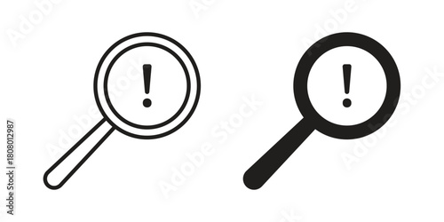 Risk analysis icon with thin line and flat web symbol on white background