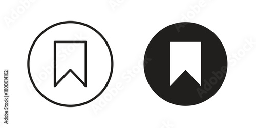 Save post icon with thin line and flat web symbol on white background