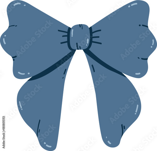 cute blue bow hand drawn illustration