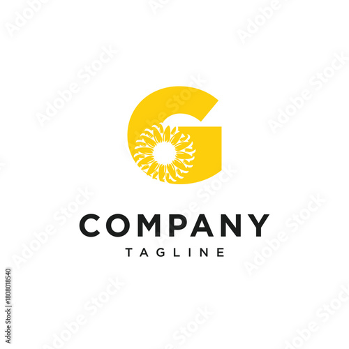 Letter G SunFlower Logo Icon Vector