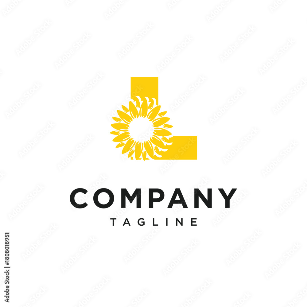 Fototapeta premium Letter L SunFlower Logo Icon Vector