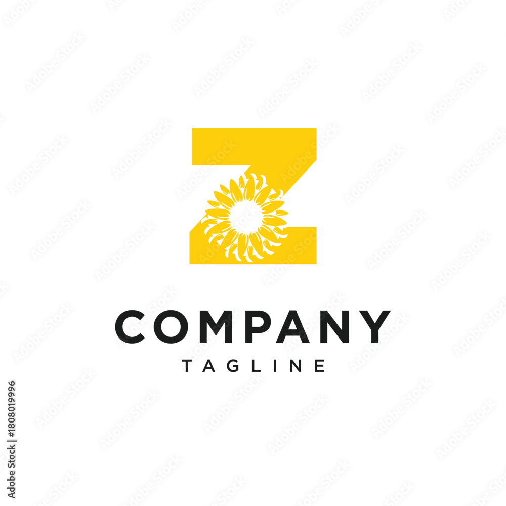 Fototapeta premium Letter Z SunFlower Logo Icon Vector