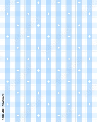 Baby Blue Plaid Pattern Background with Diamonds
