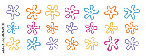 doodle hand drawn bikini bottom flowers, summer decoration, bikini botton sky elements. tropical flowers set