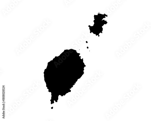 Black vector silhouette map of Sao Tome and Principe islands with minimalist cartography design, simple outline, and modern style