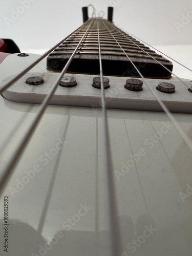 Detailed view of an electric guitar
