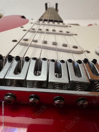 Detailed view of an electric guitar