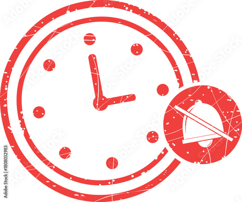 video animation red worn texture rubber stamp minute of silence concept icon, on a transparent background with alpha channel set to zero