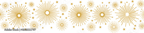 Abstract Gold Burst Border A Festive Design Element for Celebratory Occasions and Events