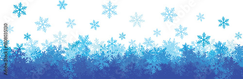 Winter Wonderland A Decorative Seamless Border of Blue and White Snowflakes and Frost