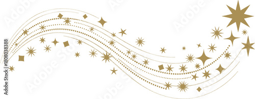 Elegant Gold Star Swirl Vector Illustration for Celebratory Designs