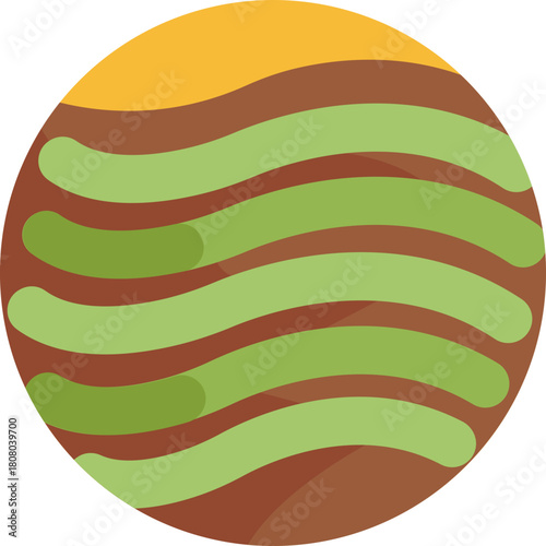 An icon showing layered tea fields on a hillside, representing the traditional farms where matcha leaves are grown.