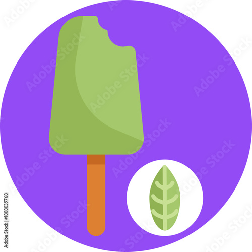 Chilled Indulgence: A cold, sweet snack complementing a matcha-themed menu.