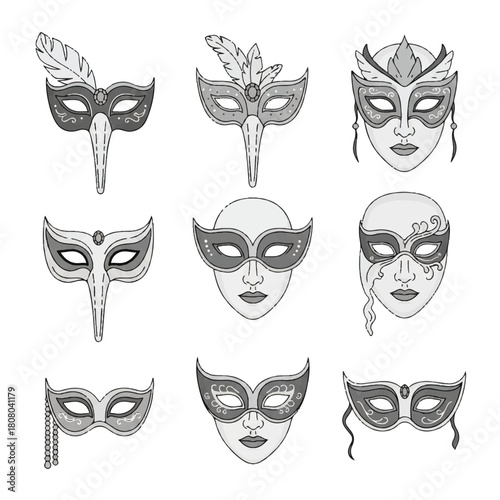 Collection of Venetian Masks: A Celebration of Carnival and Masquerade.