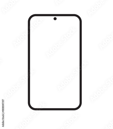 Sleek flat smart phone icon with soft glow and crisp line form for new tech look. Clean mod shape in calm tone for app ui and web use now crystalclear