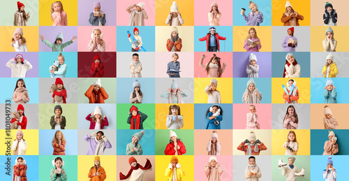Collage of children in styl...