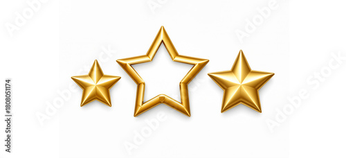 set of three golden stars w...