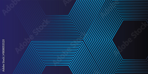 Abstract dark blue gradient background with glowing skin blue heksagonal  modern
