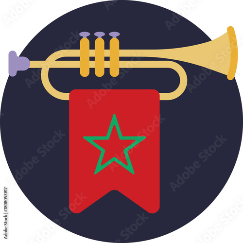 A traditional Moroccan trumpet used in folk music and ceremonial performances.