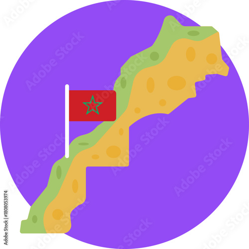 Folded map showing Morocco’s regions.