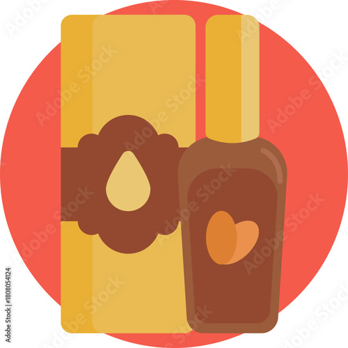 Natural Moroccan Oil – Represents a bottle of argan oil, a traditional cosmetic and culinary product from Morocco.