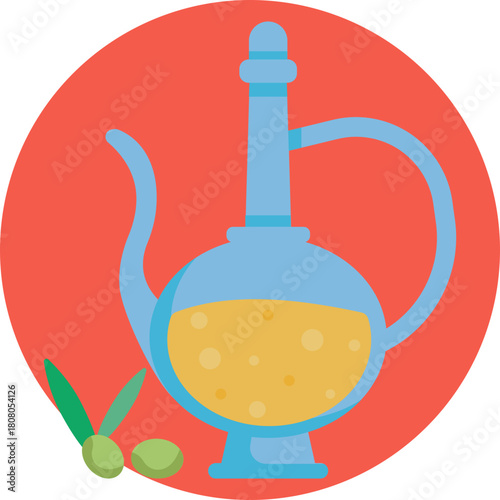 Traditional Moroccan Olive Oil Bottle – A stylized bottle representing high-quality olive oil, a staple ingredient in Moroccan cuisine.