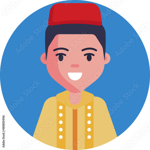 Traditional Moroccan Man – Represents a Moroccan man wearing traditional attire, often including a djellaba or kaftan.