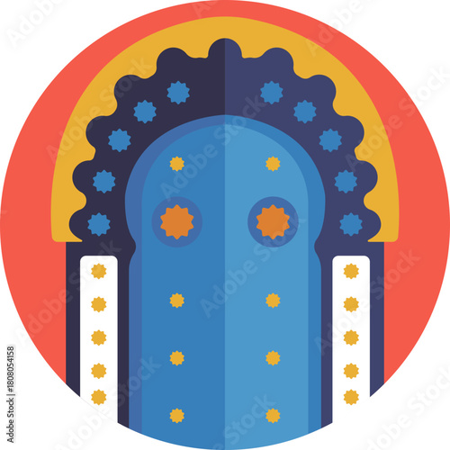 Traditional Moroccan window with ornate geometric patterns.