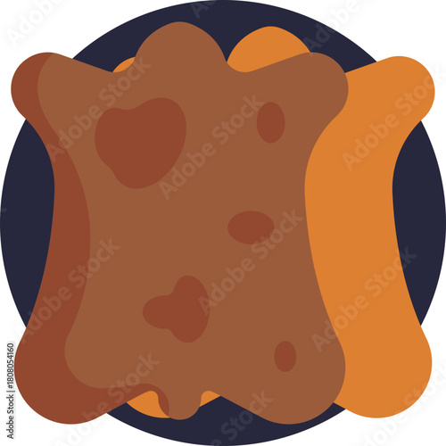 Tanned leather piece – Represents traditional Moroccan leather used in crafts and goods.