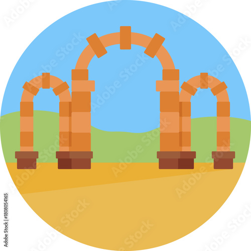 Historic Roman Ruins – Represents the ancient Roman city of Volubilis, known for its well-preserved mosaics and archaeological significance.