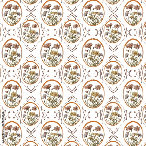 Elegant Gold Oval Pattern Seamless Background