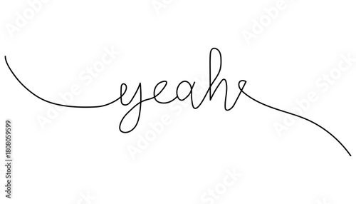 Handwritten word "yeah" in a simple, elegant cursive font on a white background.