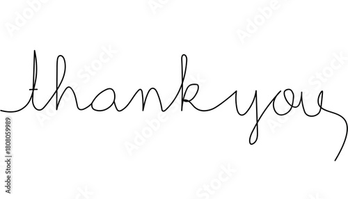 Elegant handwritten "thank you" message in a continuous, flowing script on a clean white background.