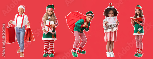 Cute little girl in Christm...
