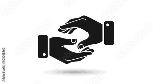 Two hands, one above the other, in a protective or caring gesture.