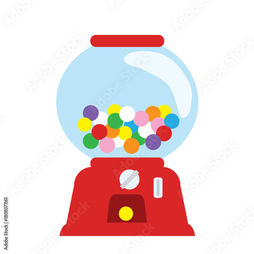 たくさんのガムボールが入ったガムボールマシーンのイラスト