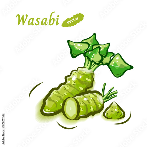 わさび(葉わさび)のイラスト素材｜かわいい野菜のポップアート